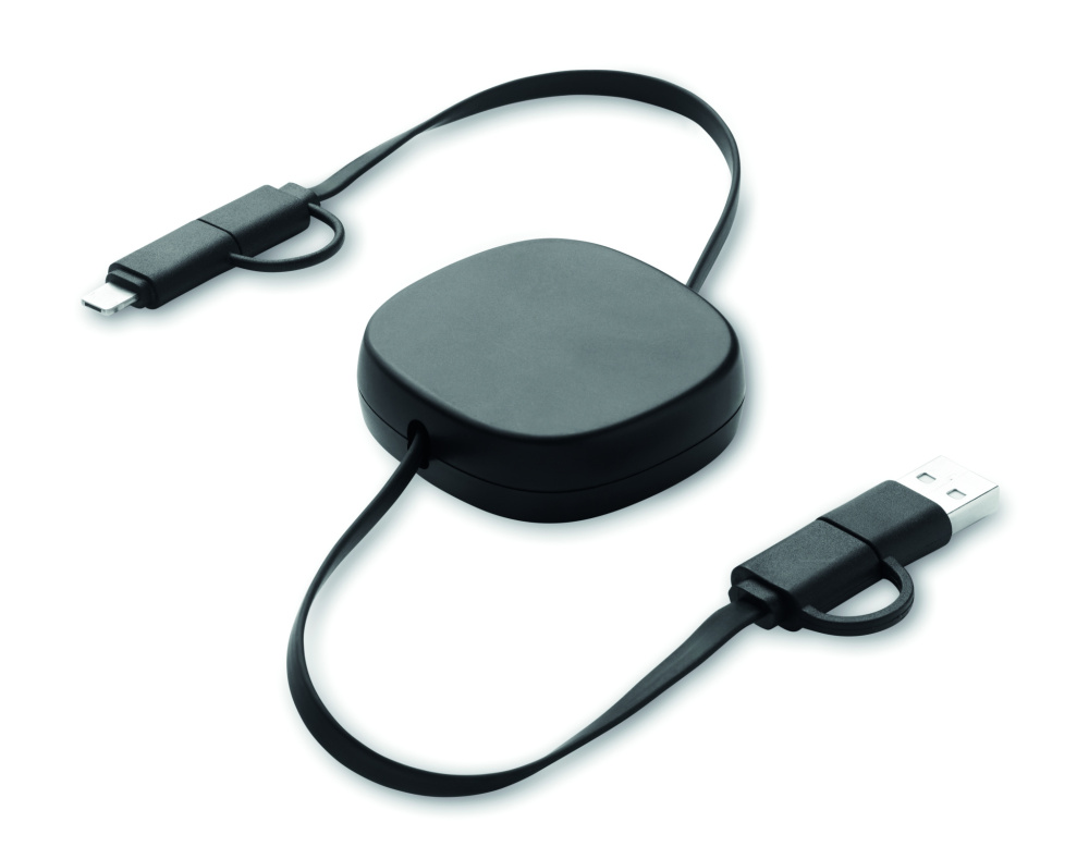 Logo trade promotional products image of: 60W retractable charging cable