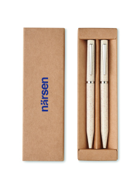 Logotrade corporate gifts photo of: Wheat straw/ABS twist pen set
