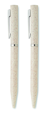 Logo trade promotional merchandise photo of: Wheat straw/ABS twist pen set