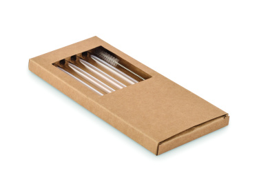 Logo trade advertising products image of: 4 reusable glass straws