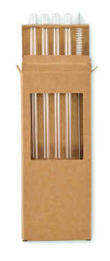 Logotrade promotional item image of: 4 reusable glass straws