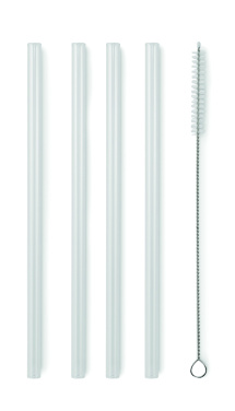 Logo trade promotional merchandise picture of: 4 reusable glass straws