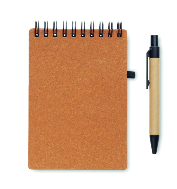 Logo trade promotional giveaways image of: Recycled notebook with ball pen