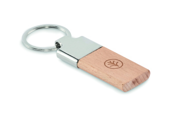 Logo trade promotional giveaway photo of: Key ring with rubber wood