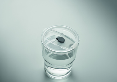 Logotrade promotional giveaway picture of: Glass tumbler with straw 400ml