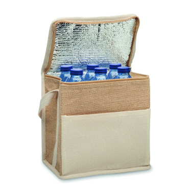 Logotrade promotional merchandise image of: Jute and canvas cooler bag 3L