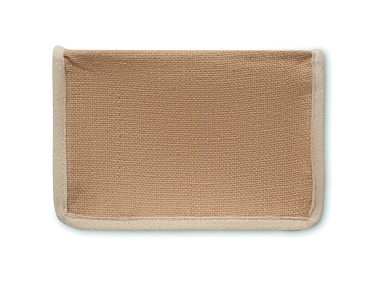 Logo trade promotional gift photo of: Jute and canvas cooler bag 3L