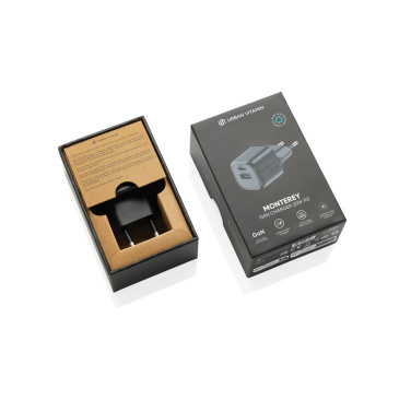 Logo trade promotional gifts image of: Urban Vitamin Monterey RCS recycled plastic 20W GAN charger