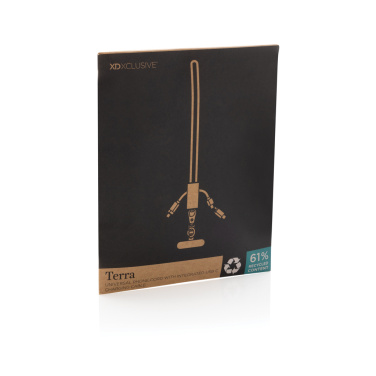 Logotrade promotional item picture of: Terra RCS recycled PET phone cord with dual charge cable