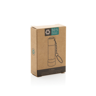 Logo trade promotional gifts picture of: Flash RCS recycled aluminium keychain torch