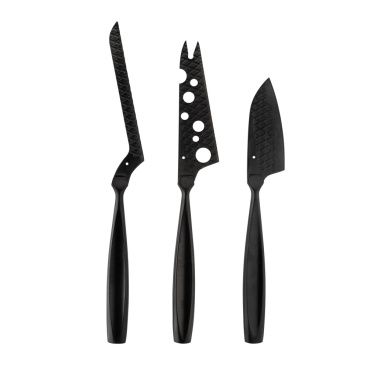 Logo trade promotional item photo of: BOSKA Cheese Knife Set Monaco+ Black