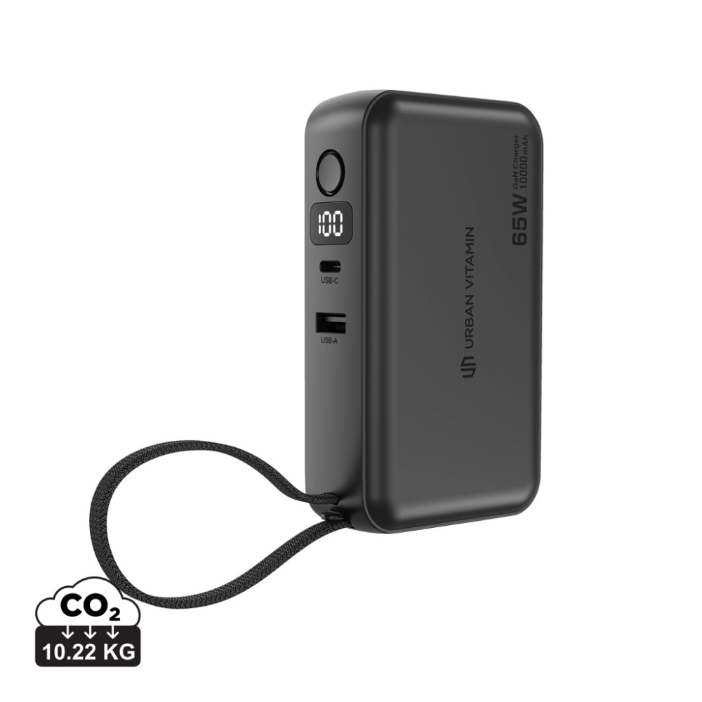 Logo trade advertising product photo of: Urban Vitamin Eureka hybrid GANcharger 10000mah powerbank65W