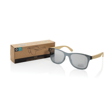Logotrade advertising product picture of: Prism RCS recycled plastic sunglasses with bamboo frame