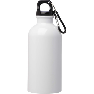 Logo trade corporate gifts image of: Oregon 400 ml RCS certified single wall stainless steel water bottle with carabiner