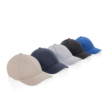 Logo trade promotional giveaways image of: Milo AWARE™ recycled heather 6 panel cap 200gr