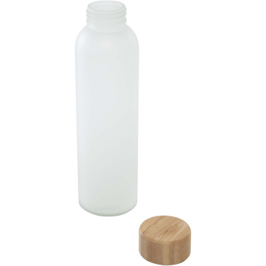 Logotrade promotional items photo of: Lume 500 ml matte soda lime glass bottle with bamboo lid