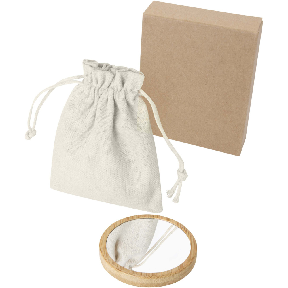 Logo trade promotional giveaways picture of: Lustre bamboo mirror