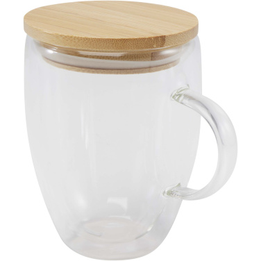 Logotrade advertising product image of: Leona 350 ml glass cup with bamboo lid