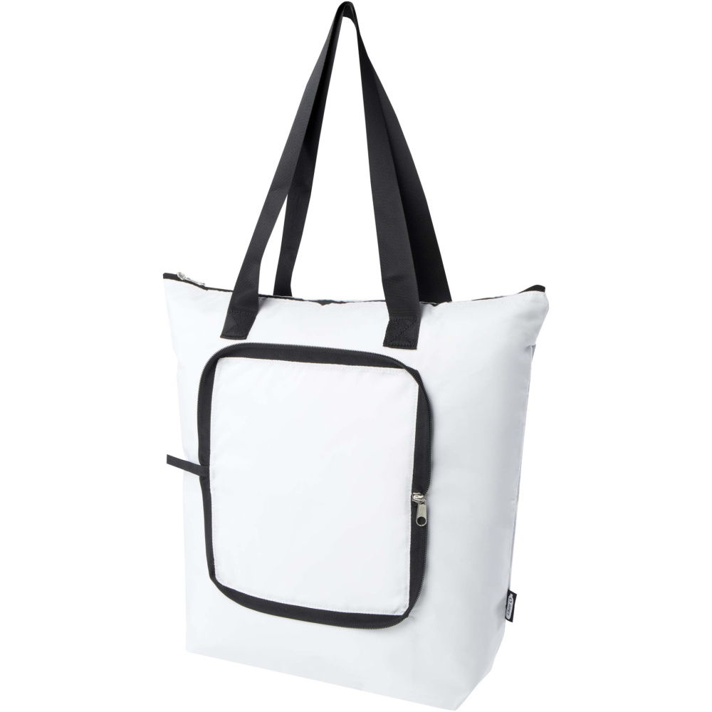 Logo trade promotional giveaway photo of: EcoFold RPET foldable tote cooler bag 15L