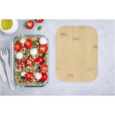 Logo trade corporate gift photo of: Roby glass lunch box with bamboo lid
