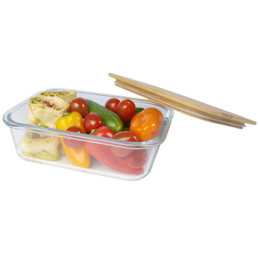 Logo trade promotional product photo of: Roby glass lunch box with bamboo lid