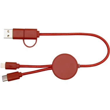 Logotrade promotional product image of: Citala 5-in-1 recycled plastic 30 cm data sync and 27W fast charge cable