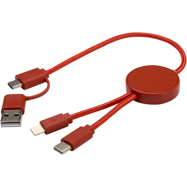 Logo trade promotional products picture of: Citala 5-in-1 recycled plastic 30 cm data sync and 27W fast charge cable