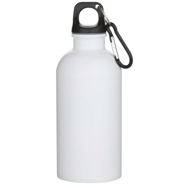 Logo trade advertising products image of: Oregon 400 ml sublimation RCS recycled single wall stainless steel water bottle with carabiner
