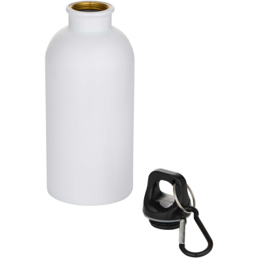 Logo trade promotional items image of: Oregon 400 ml sublimation RCS recycled single wall stainless steel water bottle with carabiner