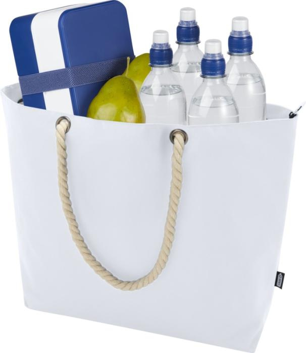 Logotrade business gift image of: Panama GRS recycled beach cooler tote bag with cord handles