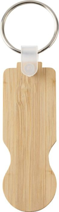 Logo trade promotional giveaway photo of: Ronan bamboo trolley keychain