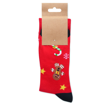 Logo trade promotional products image of: Pair of Christmas socks L