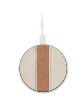 Logo trade promotional gifts picture of: Cork wireless charger 15W