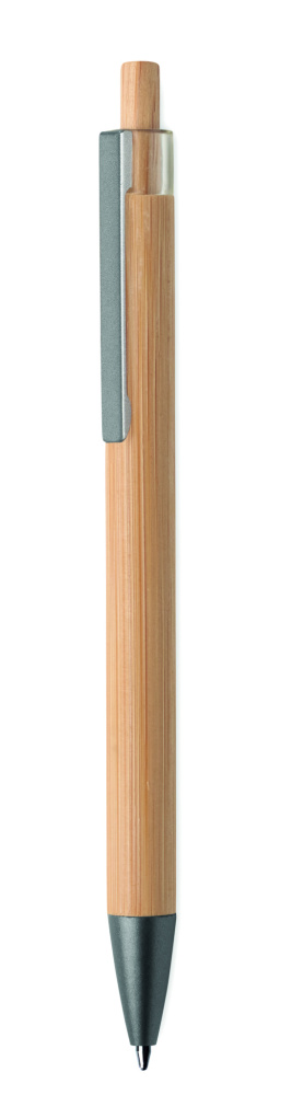 Logo trade corporate gift photo of: Push button bamboo pen