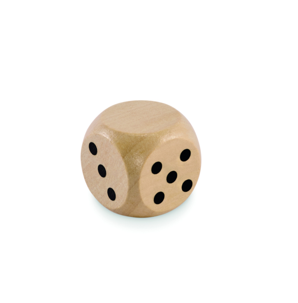 Logo trade promotional gift photo of: Schima wooden dice 3cm dia