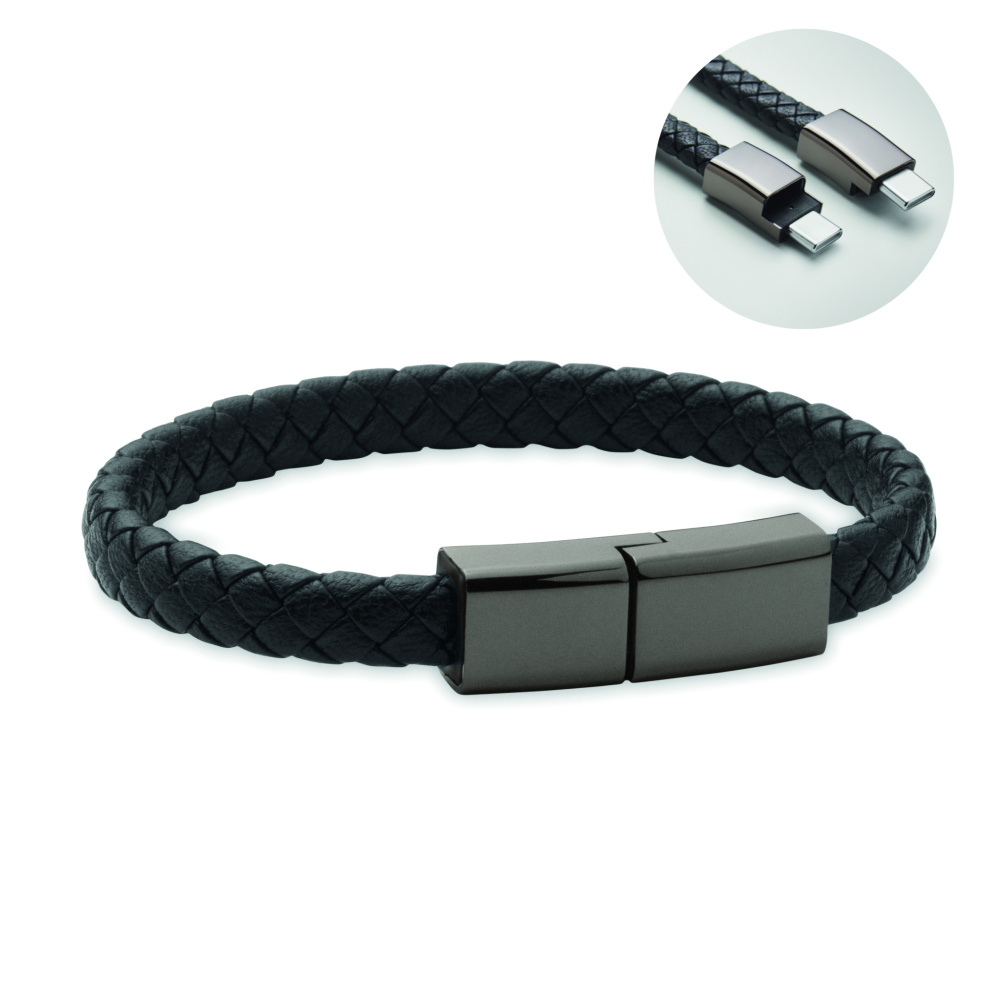 Logo trade promotional items image of: Braided bracelet cable type-C