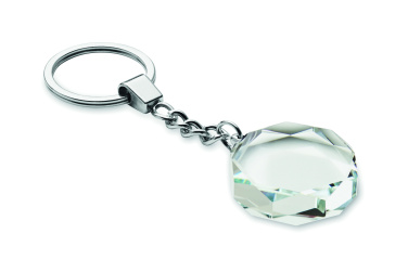 Logo trade advertising products image of: Glass round award key ring