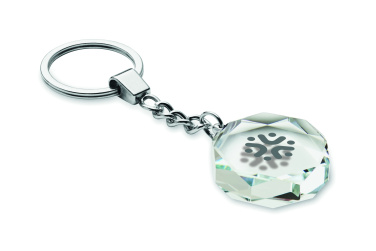 Logo trade promotional merchandise image of: Glass round award key ring