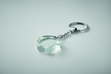 Logo trade advertising product photo of: Glass round award key ring