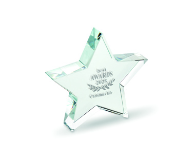 Logo trade promotional giveaways image of: Glass star award