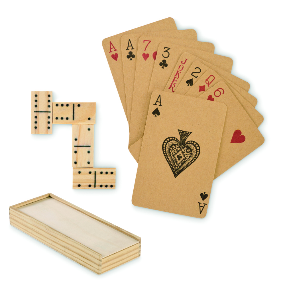 Logo trade advertising products image of: Domino and cards set