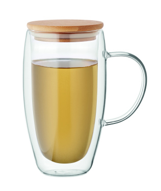 Logo trade advertising products picture of: Double wall glass mug 450ml