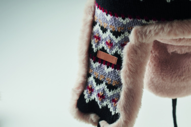 Logo trade advertising product photo of: Knitted beanie with ear flap