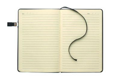 Logo trade promotional item photo of: A5 notebook w/ integrated USB