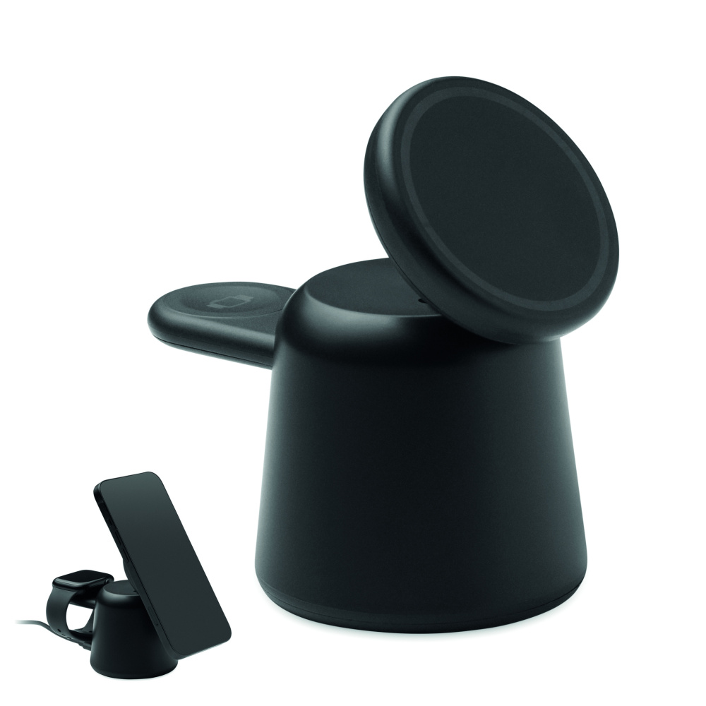 Logo trade advertising products image of: 3 in 1 wireless charger 15W