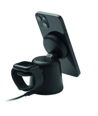 Logo trade promotional giveaways picture of: 3 in 1 wireless charger 15W