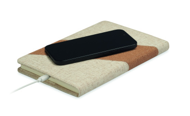 Logo trade corporate gifts image of: A5 notebook with 15W charger