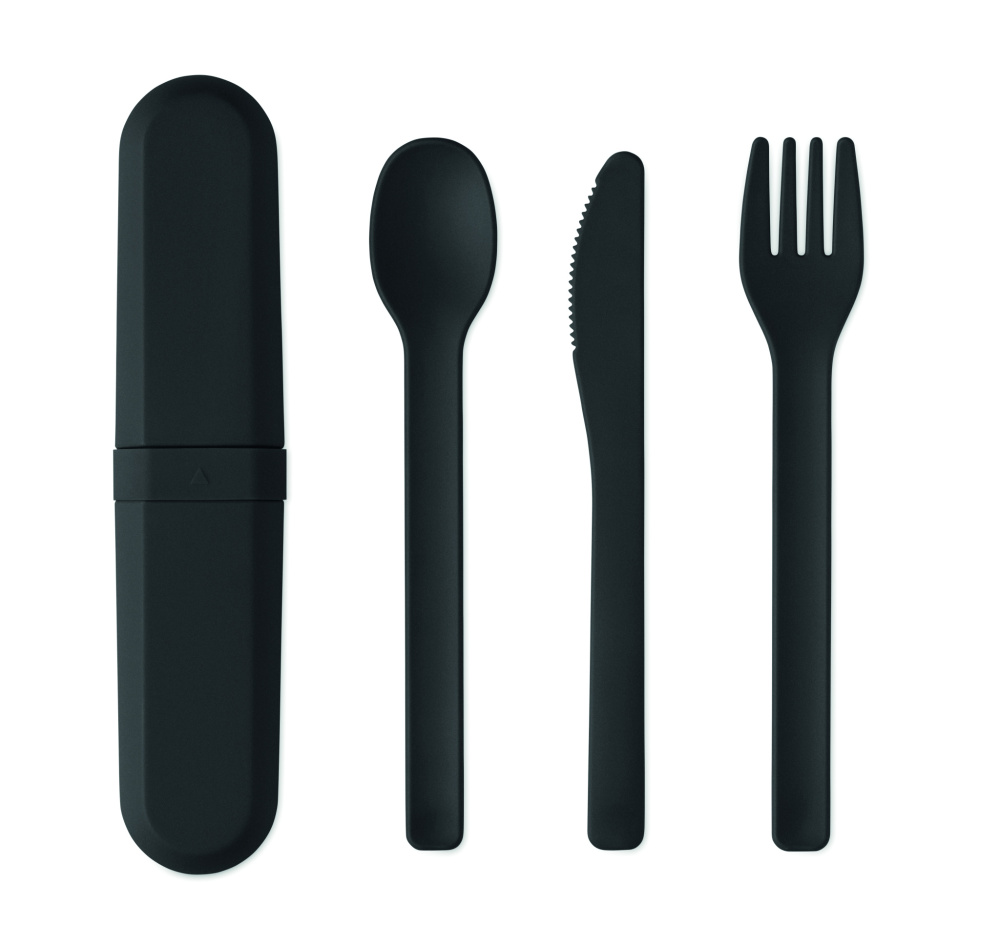 Logotrade promotional product image of: Cutlery set and case in PLA