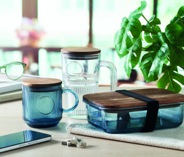 Logotrade advertising products photo of: Ribbed glass mug 300ml