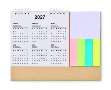 Logo trade promotional giveaway photo of: Desk calendar with memo pad